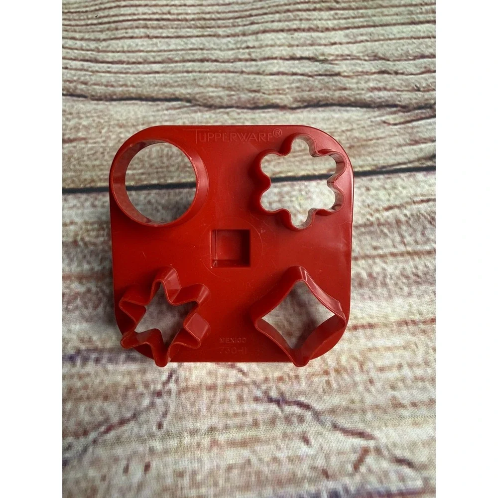 Vintage Tupperware 730 Mini Cookie Cutter 4 Shape Plastic Red